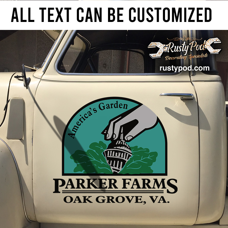 personalized america's farm lettering vinyl sticker 10834